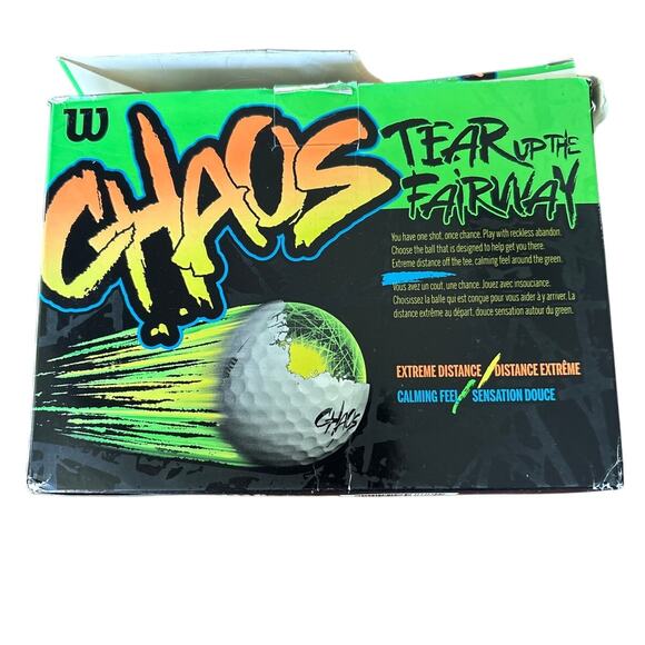 Wilson Chaos White Golf Balls, 24 Pack ( 8 packs of 3) Embossed Company Logo - Picture 2 of 4